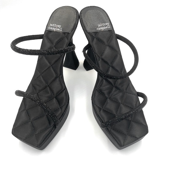 Jeffrey Campbell Movie Slide Black Crystal Sandal - Picture 4 of 10